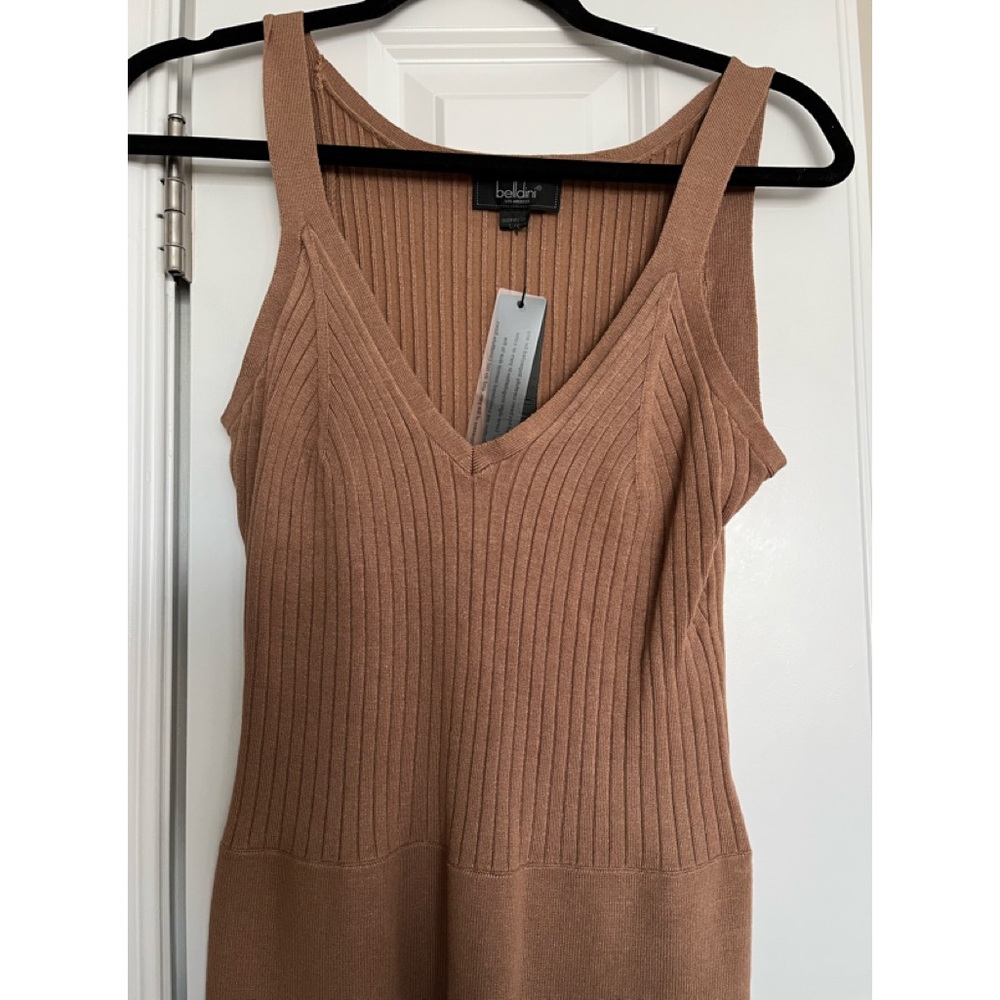 NWT Belldini  Mocha latte come sweater cami top. Size L